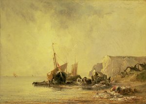 Barche sulla costa della Normandia, c.1823 da Richard Parkes Bonington